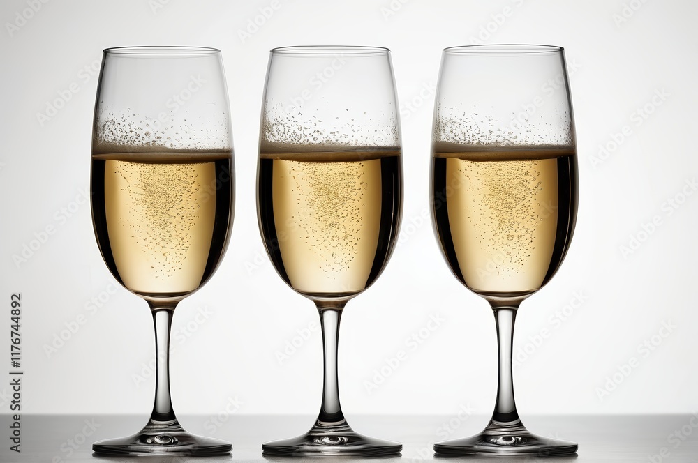 three glasses of champagne are lined up on a table three glasses of champagne are lined up on a table