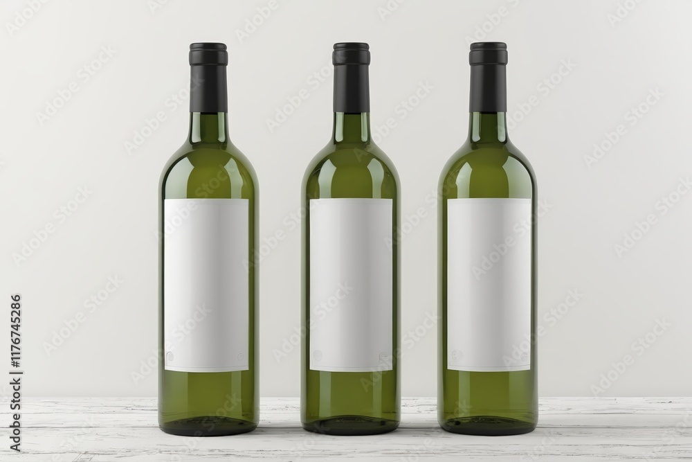two bottles of wine with a blank label on them two bottles of wine with a blank label on them