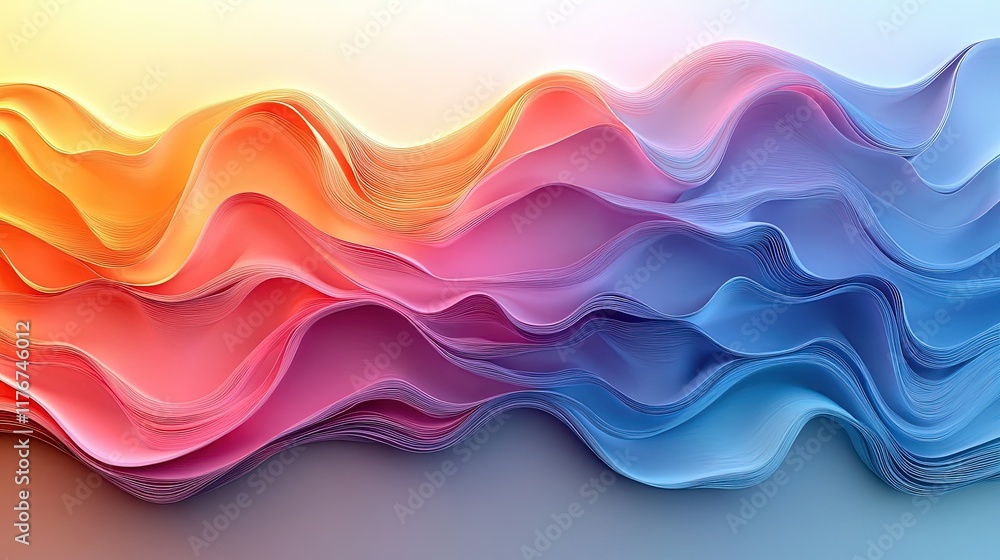 Abstract waves of color blending in vibrant gradients. Abstract waves of color blending in vibrant gradients.