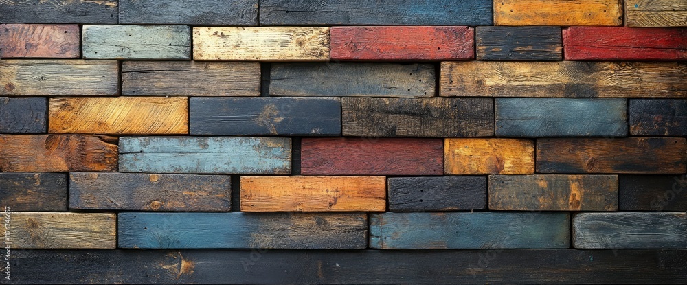 Colorful Reclaimed Wood Brick Wall Texture Colorful Reclaimed Wood Brick Wall Texture