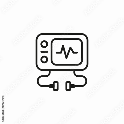 Medical health monitor screen icon vector sign