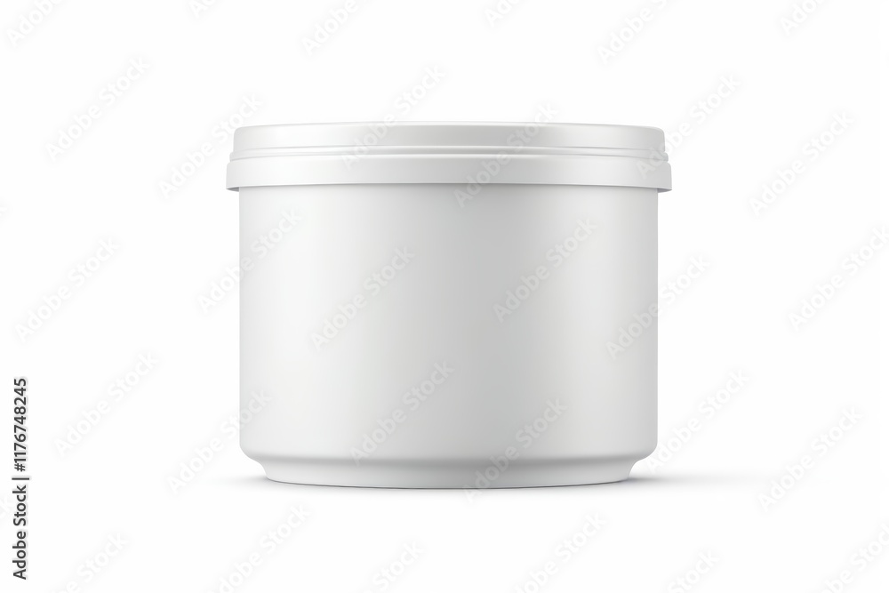 a white plastic container with a lid on a white background a white plastic container with a lid on a white background