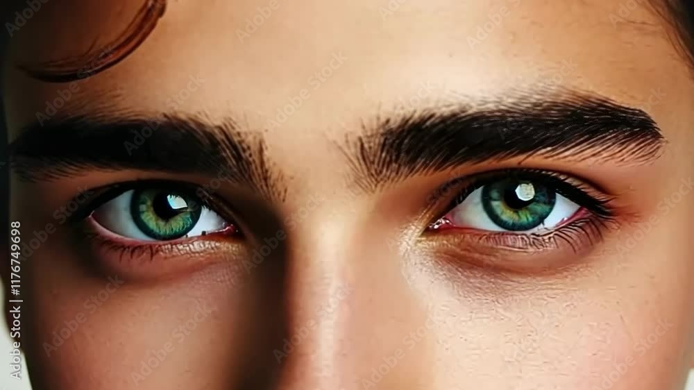 Stunning close-up of captivating green eyes showcasing intricate details and natural beauty Stunning close-up of captivating green eyes showcasing intricate details and natural beauty