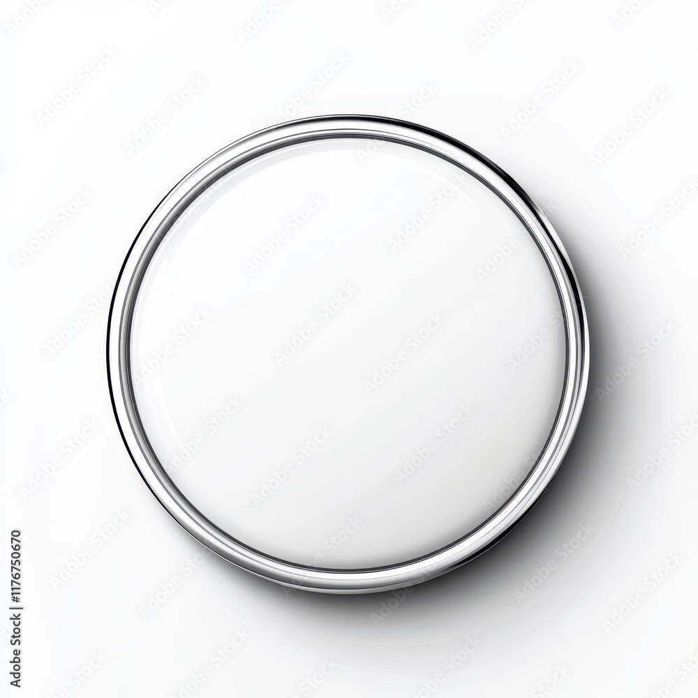 A clean, round white plate elegantly displayed against a smooth white background. A clean, round white plate elegantly displayed against a smooth white background.