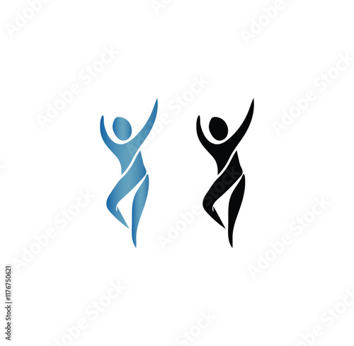 Dancing icon logo , vector  illustrator 