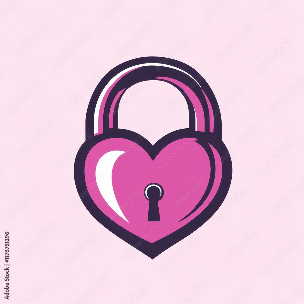 A vibrant pink heart-shaped padlock symbolizing love and security. A vibrant pink heart-shaped padlock symbolizing love and security.