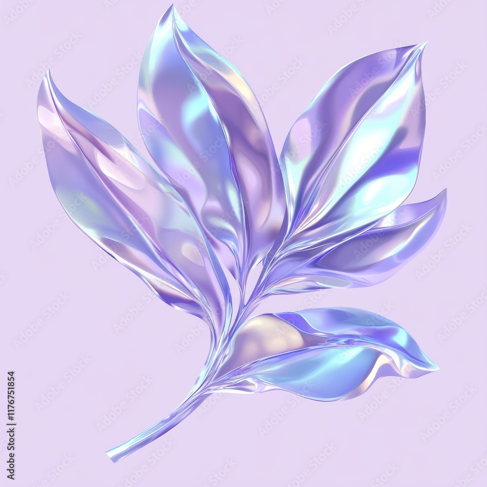An iridescent purple leaf design, embodying a modern and artistic aesthetic. An iridescent purple leaf design, embodying a modern and artistic aesthetic.