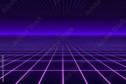 Wallpaper Mural Purple Grid 3D Abstract Background Torontodigital.ca