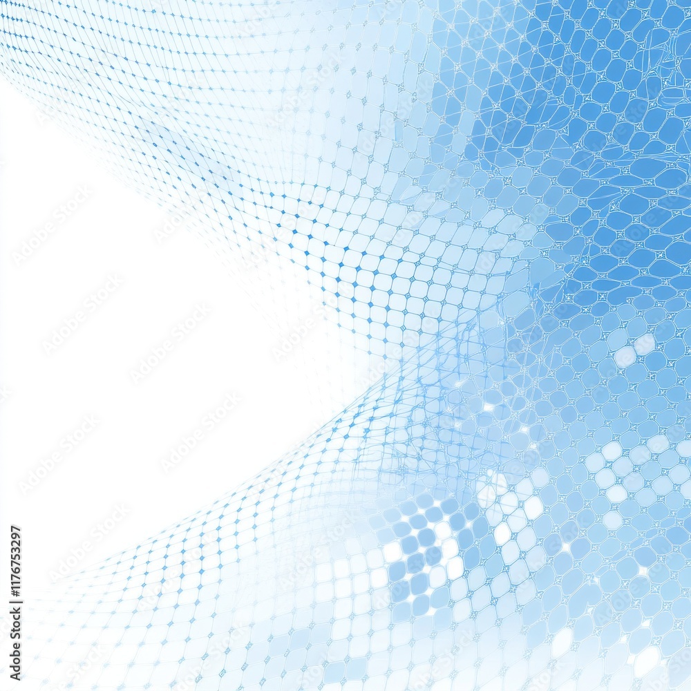 Abstract blue and white digital mesh texture creating a serene atmosphere. Abstract blue and white digital mesh texture creating a serene atmosphere.