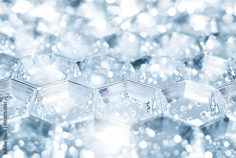 Icy Hexagon 3D Abstract Background Icy Hexagon 3D Abstract Background