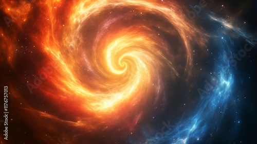 Cosmic Fire: Fiery Abstract Nebula Art Capturing the Power of the Universe