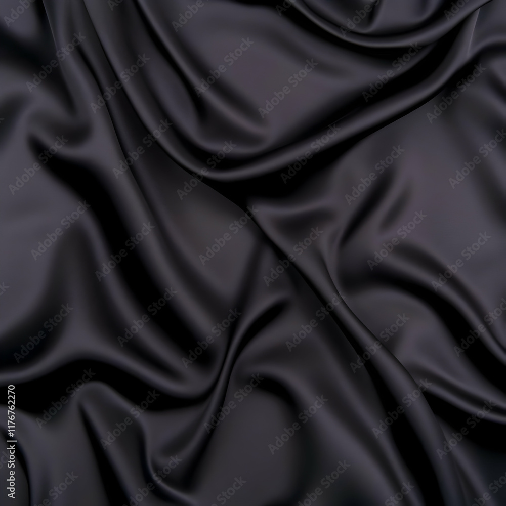 Obraz premium Dark Draped Silk Fabric Texture Background Illustration