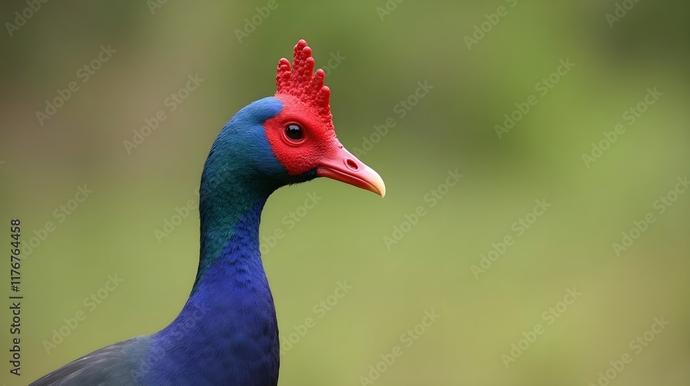 Tow Purple Swamphen love in the beautiful background Tow Purple Swamphen love in the beautiful background