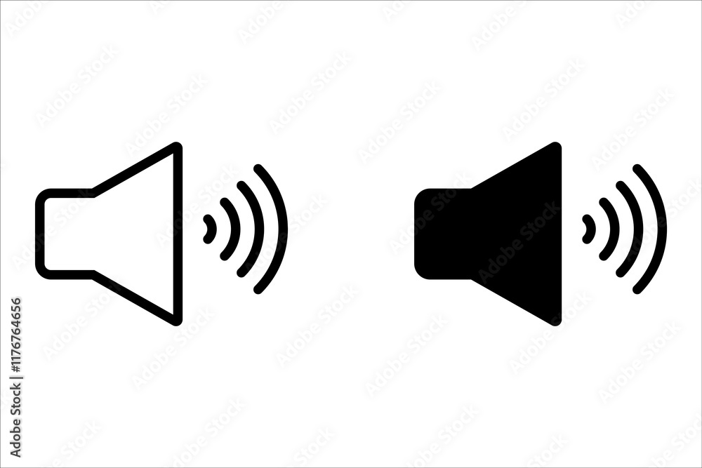 Speaker icon set. volume icon vector. loudspeaker icon vector. sound symbol Speaker icon set. volume icon vector. loudspeaker icon vector. sound symbol