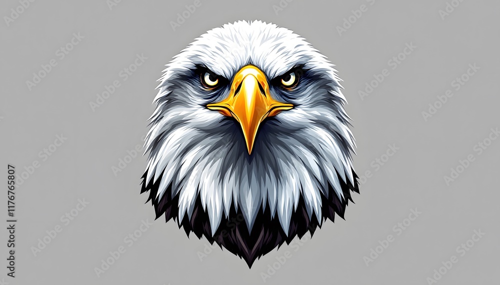 Obraz premium Majestic Eagle Portrait with Striking Details in Vivid Colors and Bold Expressions