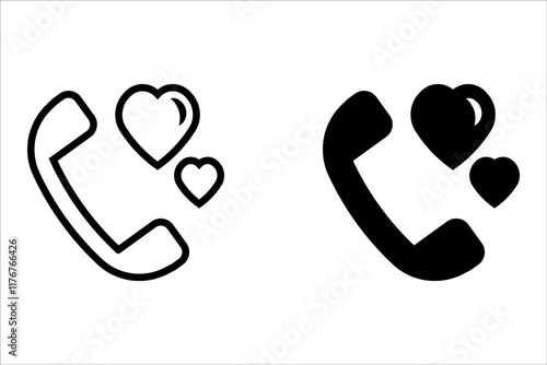 Call love icon. Illustration vector on white backround