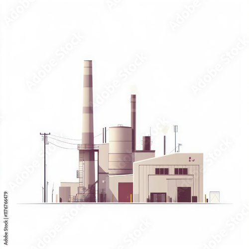 side view of a minimalist factory