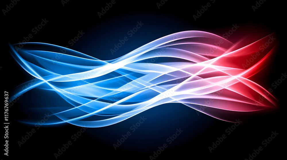 Naklejka premium Abstract Blue Red Wave Background Illustration