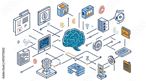 Wallpaper Mural artificial intelligence and ai-based data flow design Torontodigital.ca