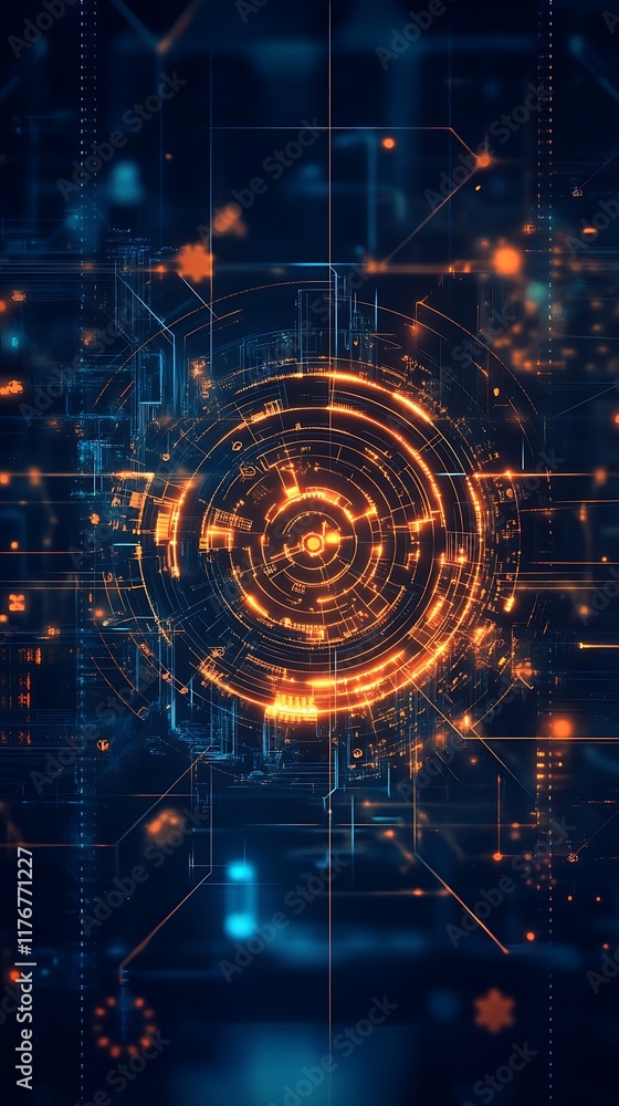 innovative digital circuitry design in abstract style