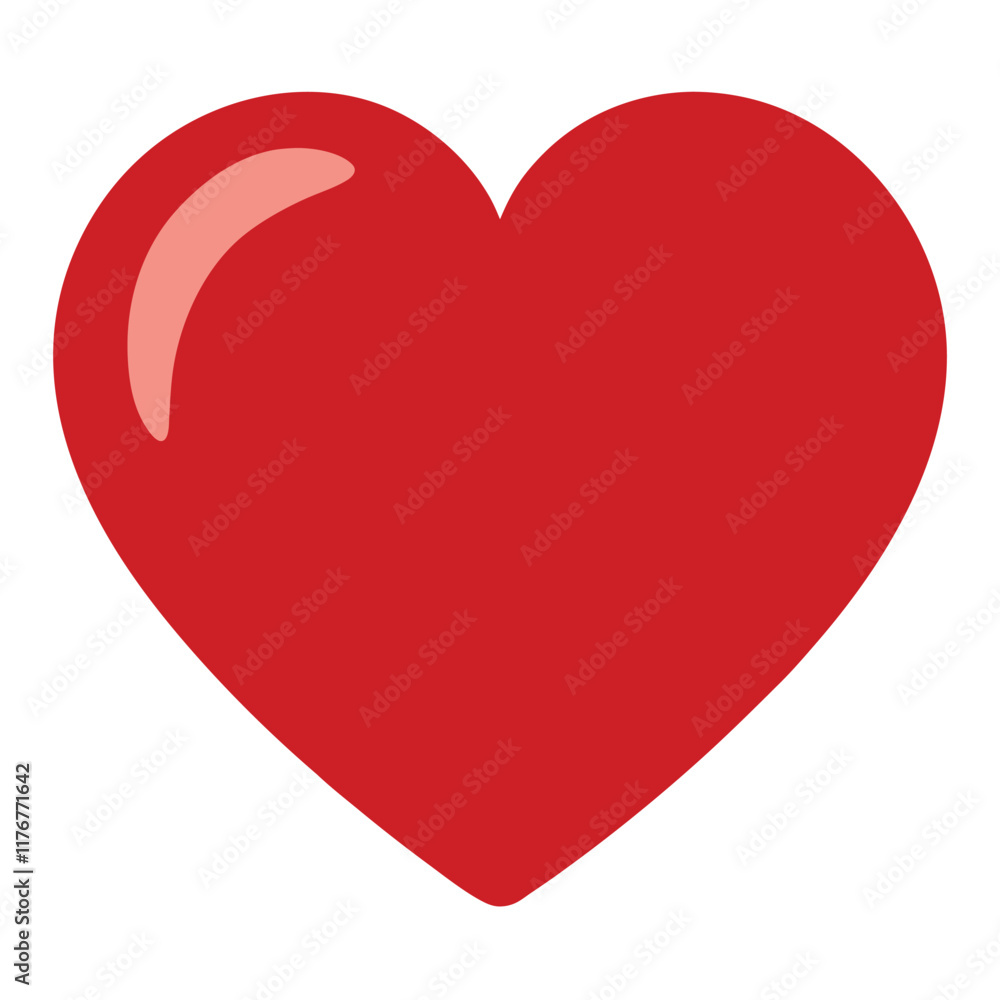 red heart isolated handmade heart realistic vector silhouette illustration