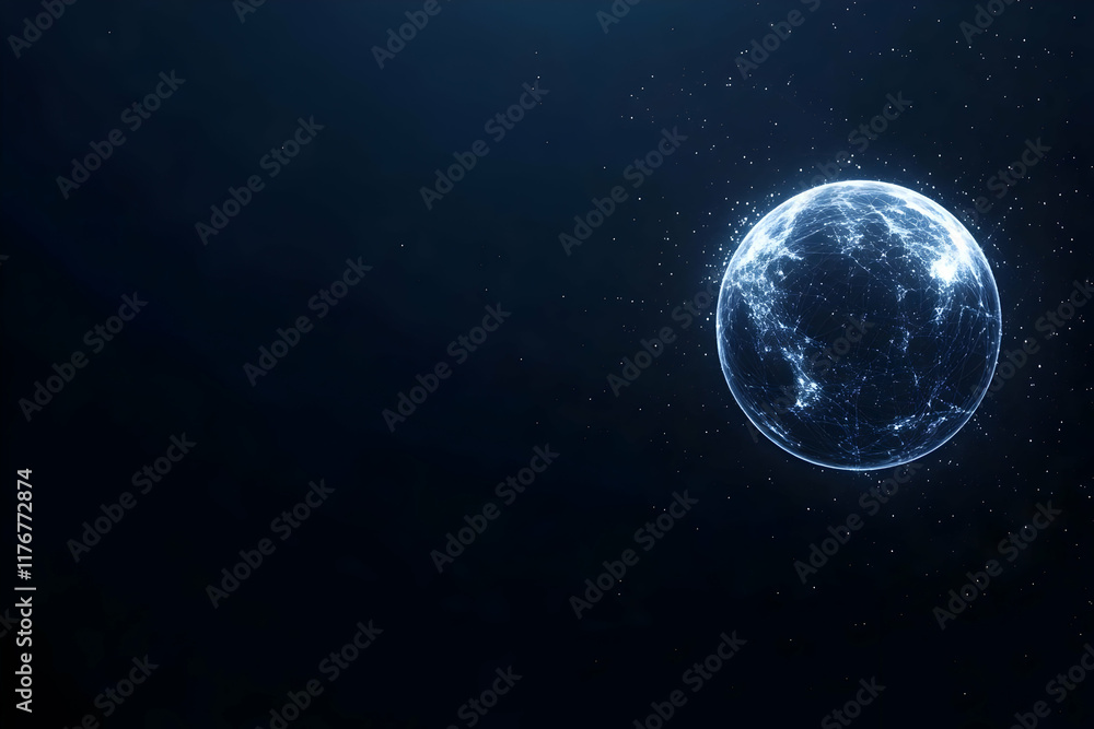 Fototapeta premium Abstract 3D Global Network Illustration