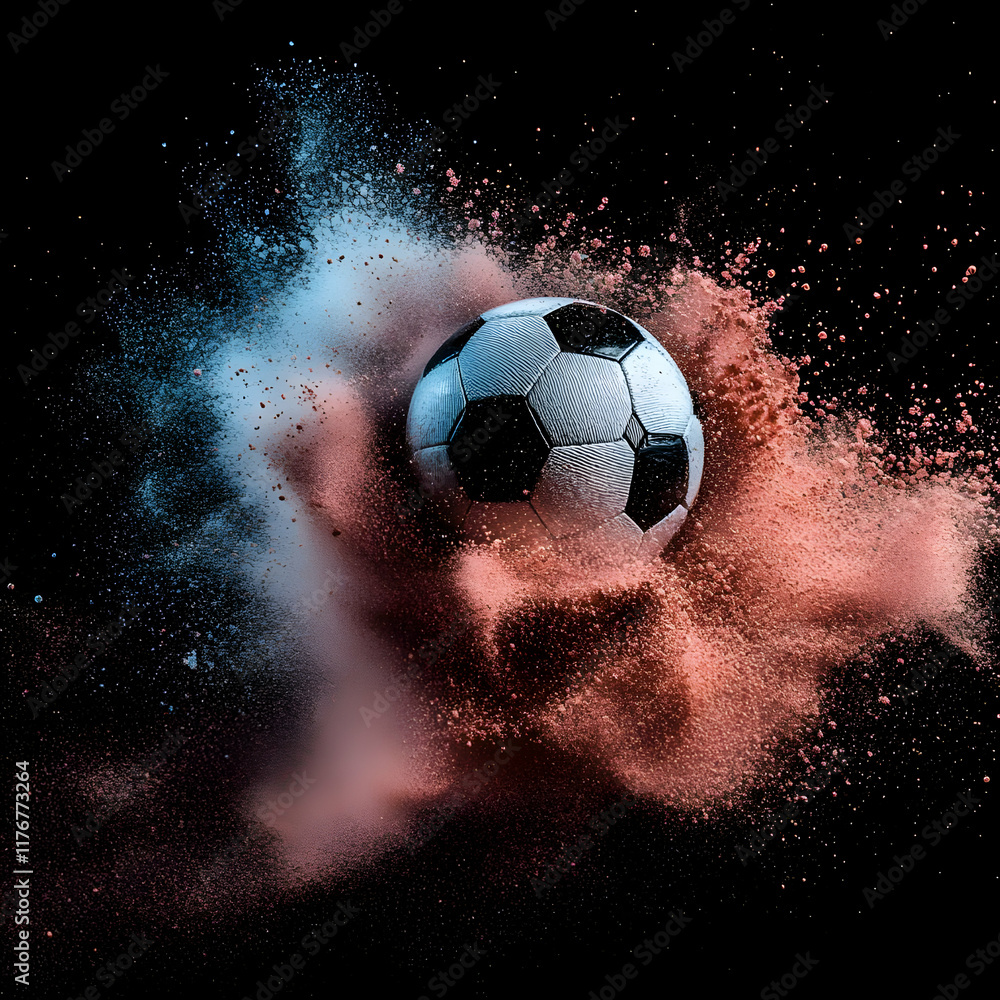 Fototapeta premium Soccer Ball Explosion Abstract Image