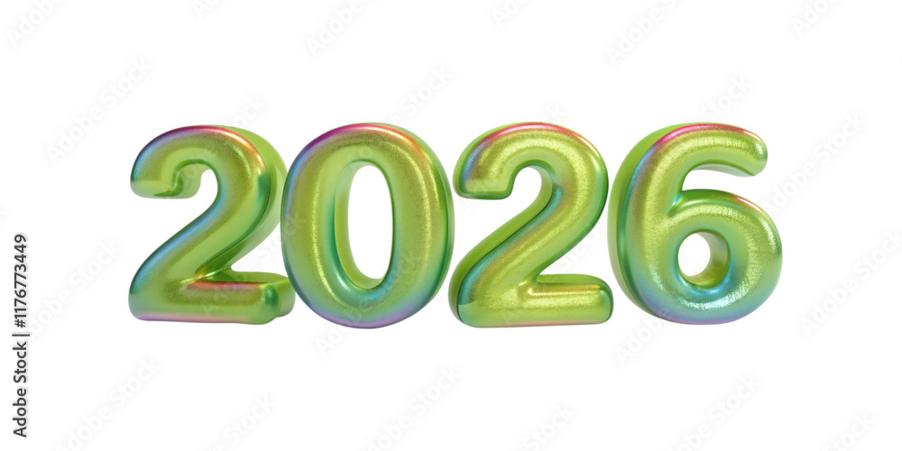 2026 new year 3D text isolated. cut-out with clipping path. 2026 new year 3D text isolated. cut-out with clipping path.