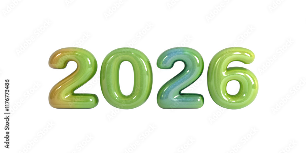 3D iridescent year 2026 numbers with a colorful finish
3D iridescent year 2026 numbers with a colorful finish