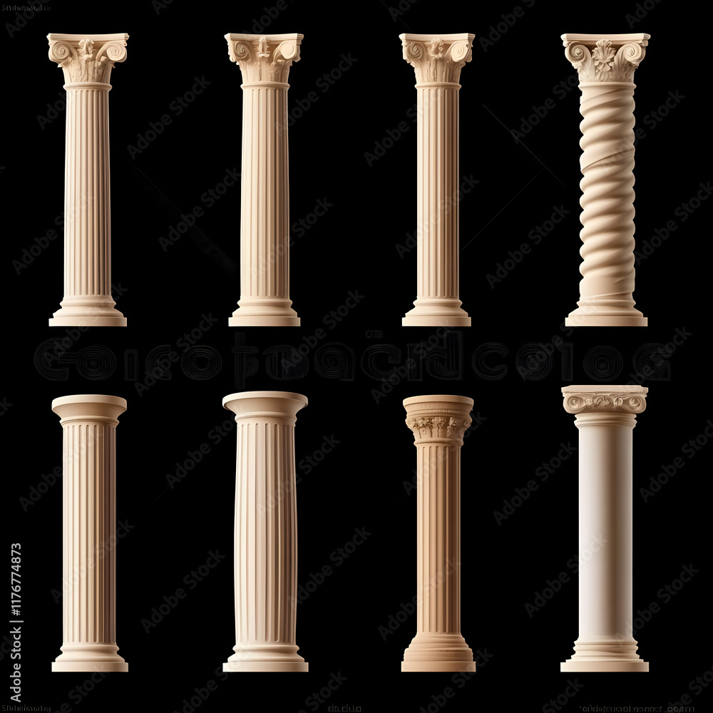 Fototapeta premium 3D Render Classical Columns Set