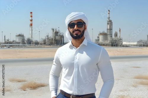 Man in White Thobe Near Refinery