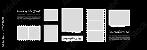 Pictures or photos frame collage layout abstract photo frames and digital photo wall template