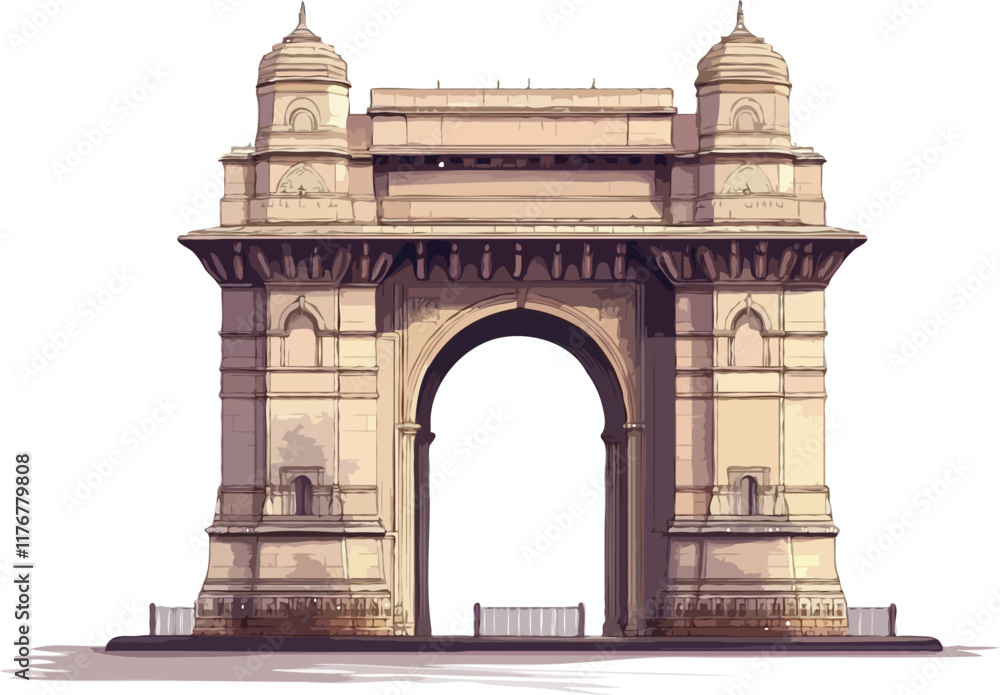 Fototapeta premium Gate way of India vector art