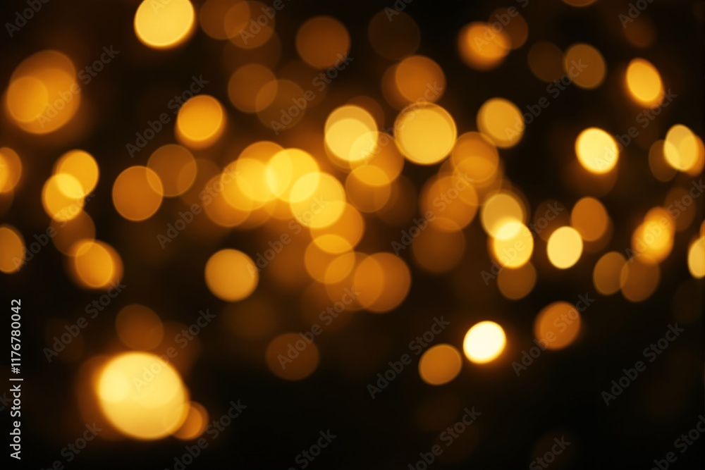 Blurred golden bokeh lights scattered on a dark background, creating a warm and glowing atmosphere. Concept of festive or dreamy mood. Ai generative Blurred golden bokeh lights scattered on a dark background, creating a warm and glowing atmosphere. Concept of festive or dreamy mood. Ai generative