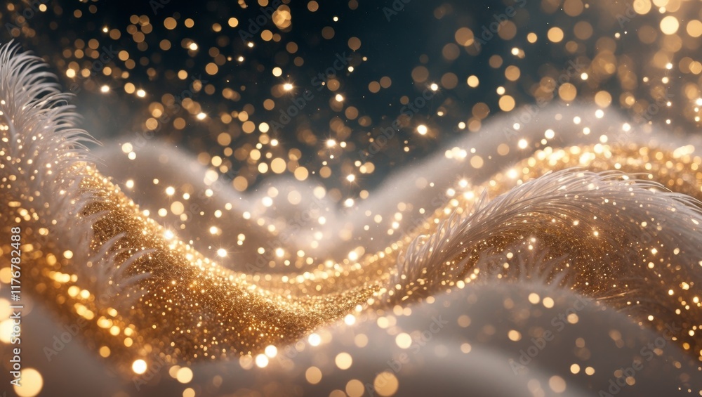 Abstract Sparkling Golden Background with Shimmering Lights and Glowing Particles Abstract Sparkling Golden Background with Shimmering Lights and Glowing Particles