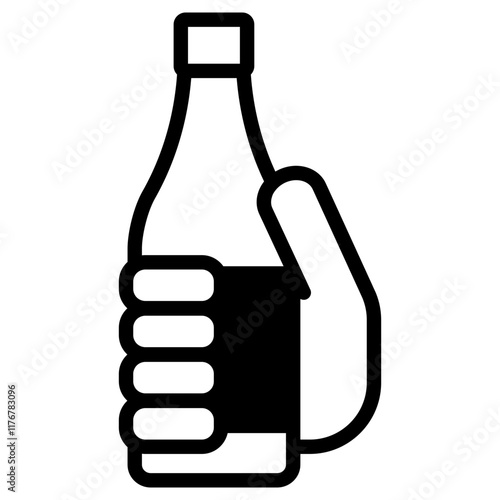 음료수 병을 들고 있는 손 아이콘