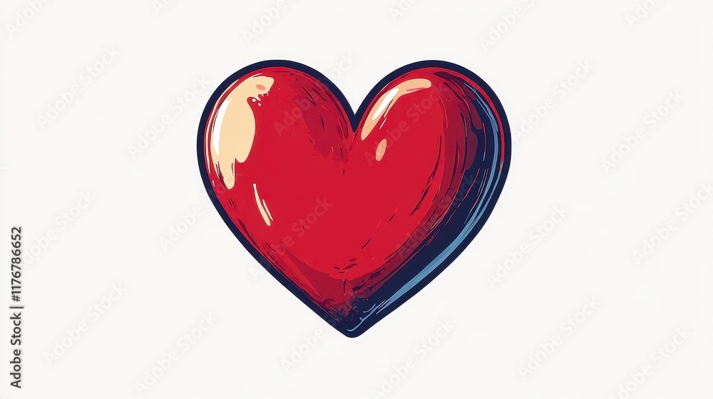 Hand-drawn red heart illustration. Hand-drawn red heart illustration.
