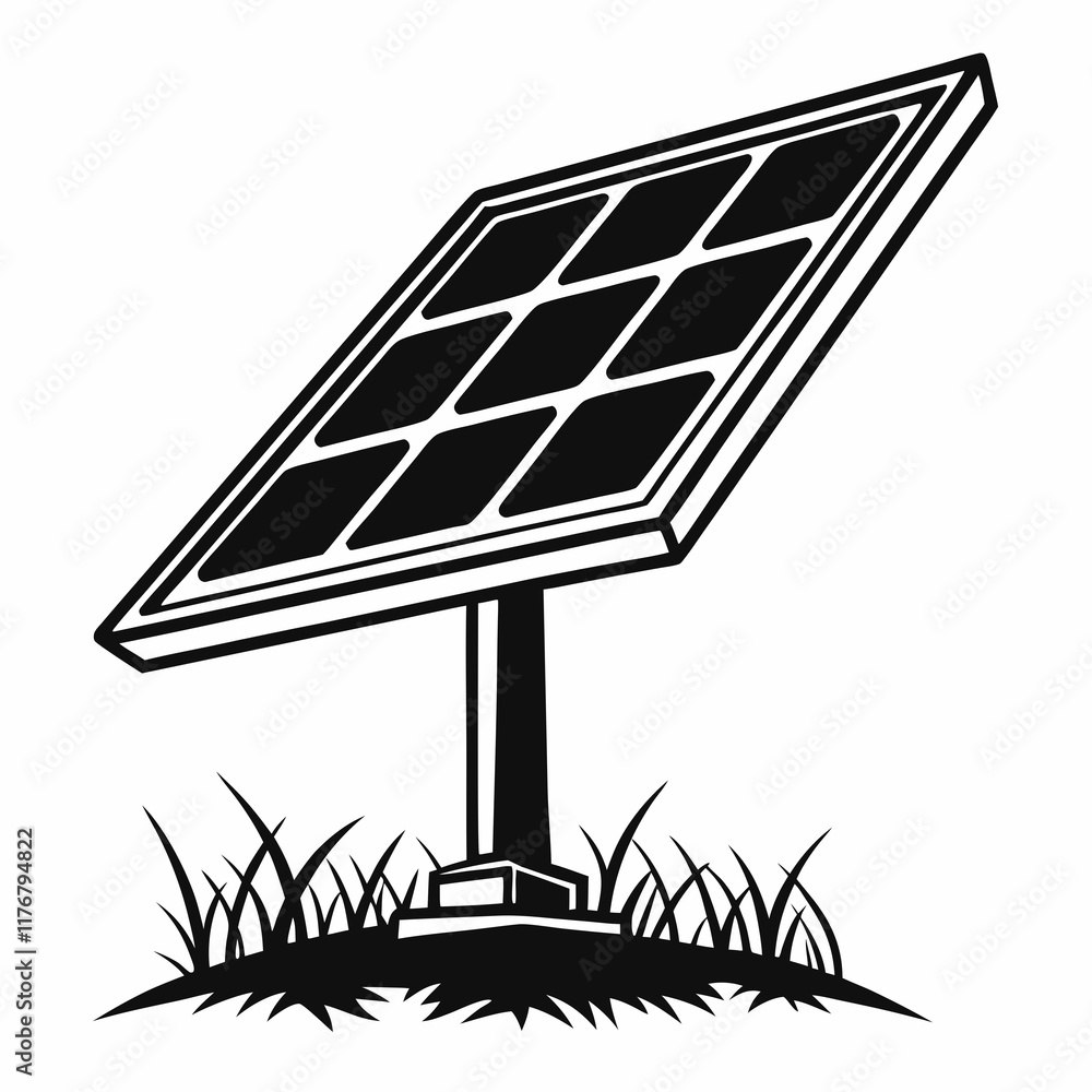 Solar Panel Silhouette Vector Art Solar Panel Silhouette Vector Art