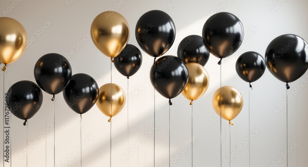 Festive Black and Gold Balloons for Elegant Party Celebrations Festive Black and Gold Balloons for Elegant Party Celebrations