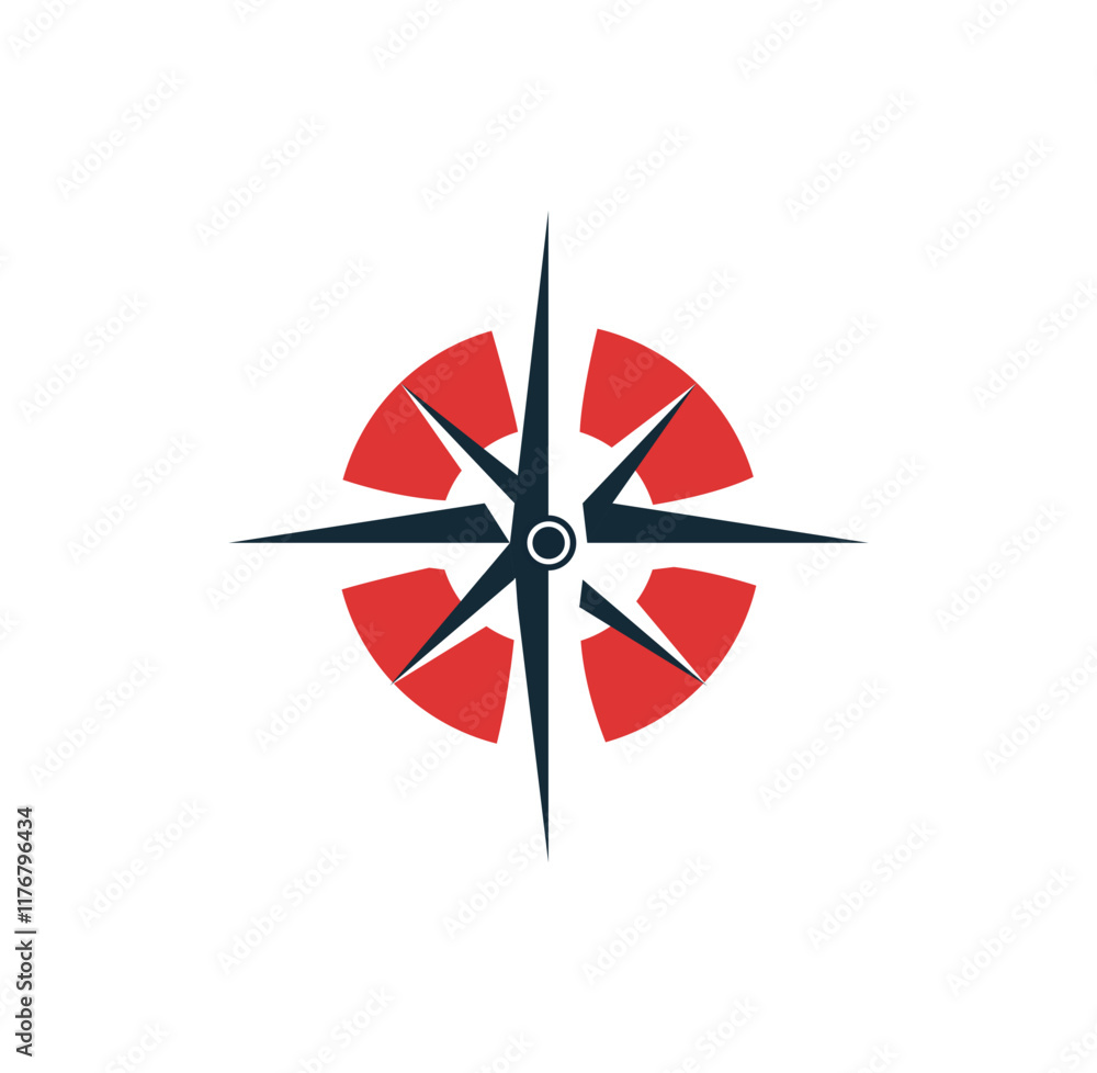 red compass isolated on white red compass isolated on white