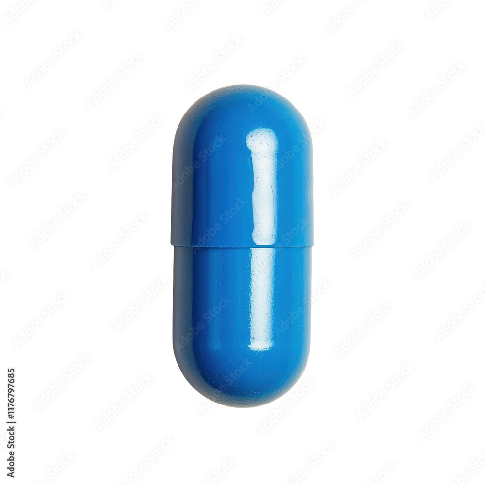 Blue Capsule Pill Isolated for Health and Wellness Concepts on transparent background Blue Capsule Pill Isolated for Health and Wellness Concepts on transparent background