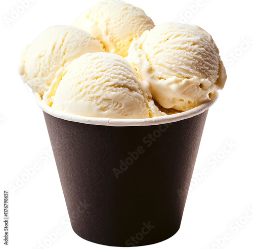 Scoops of Creamy Vanilla Ice Cream: A Perfect Sweet Treat