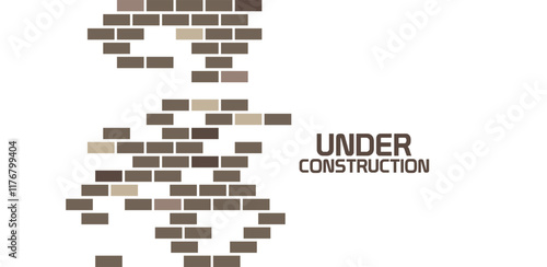 Website is under construction text and brick background.	