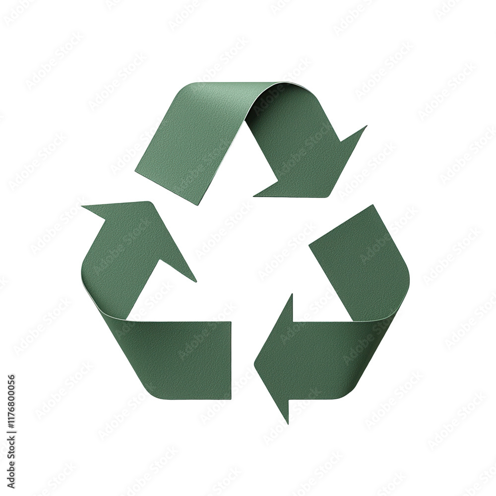 Fototapeta premium Recycling symbol eco-friendly design digital art transparent background clean environment modern concept