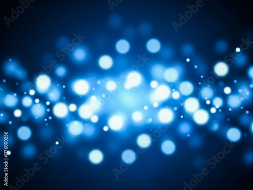 particle glowing glittering on dark blue backdrop design