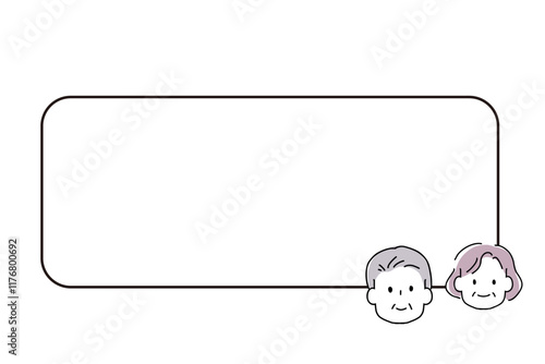 老夫婦のイラストフレーム