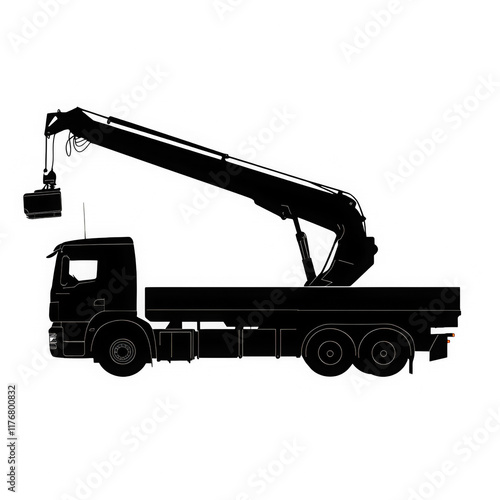 Silhouette of Hiab Loader in Angled View