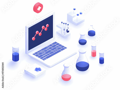 Isometric 3D Medical Research Illustration