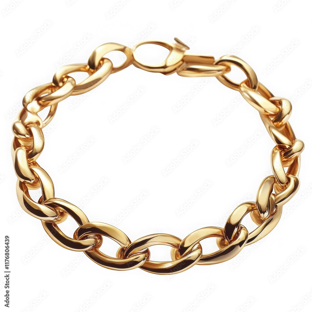Elegant Gold Bracelet on Isolated Background Elegant Gold Bracelet on Isolated Background