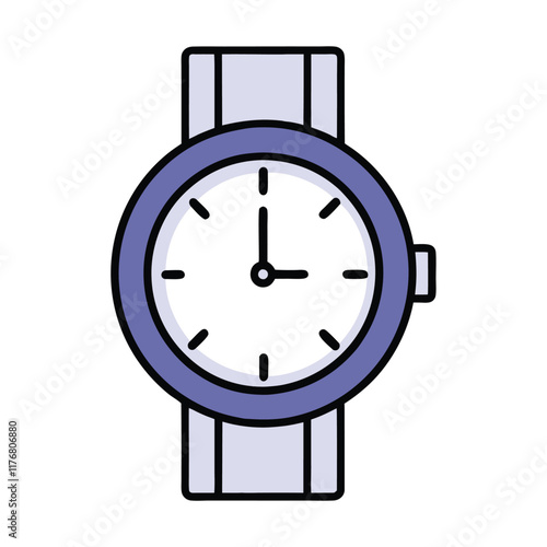 Minimal Wristwatch Vector Design.